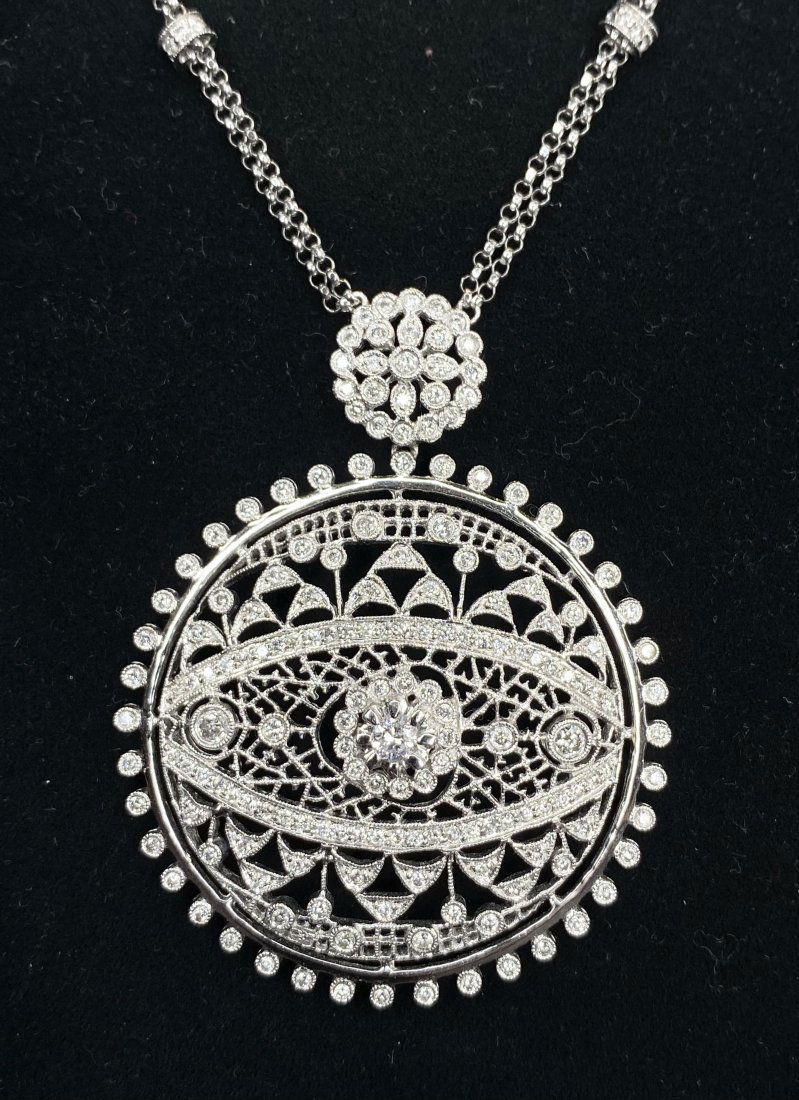 Outstanding Edwardian style diamond necklace (1 of 8)
