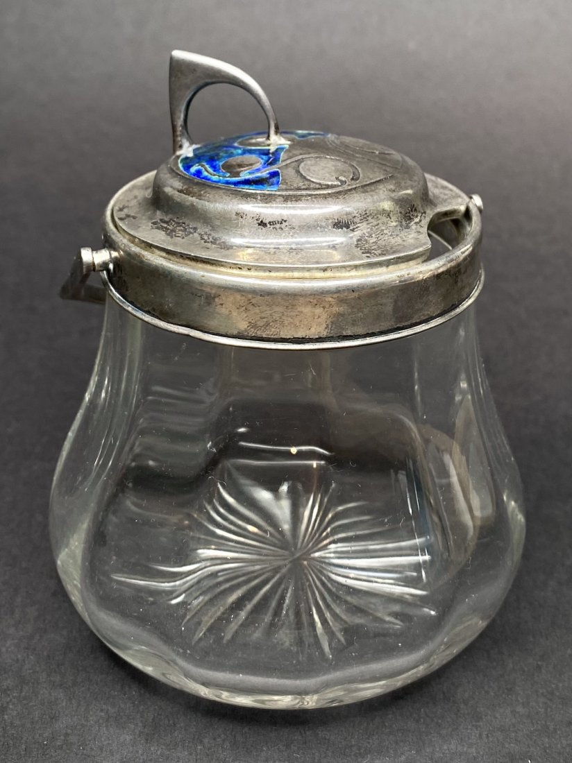 1906 Liberty & Co sterling & crystal covered jar (1 of 9)