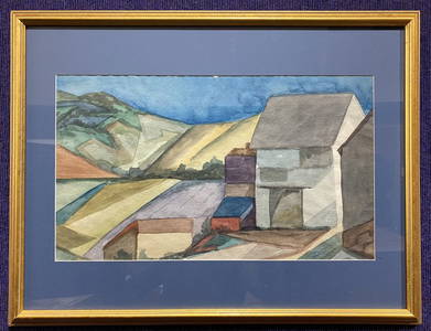 Original watercolor by William Zorach, New England landscape, c1920