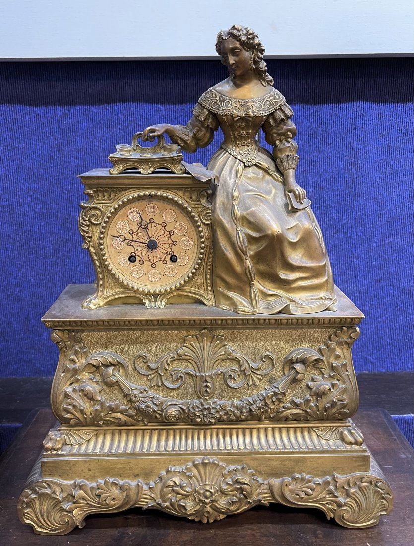 Gilt bronze Japy Freres empire mantel clock, c1890 (1 of 9)