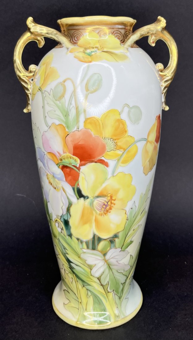 Nippon porcelain double-handle vase, c1960 (1 of 8)