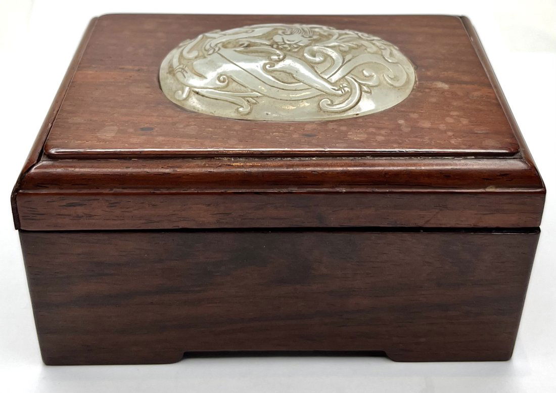 Chinese box with jade carving, circa 1930 (1 of 14)
