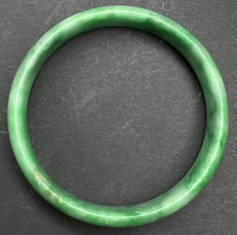 Chinese green jade bangle bracelet (1 of 4)