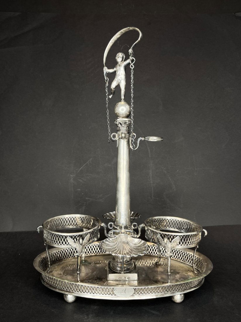 19thc Venetian silver cruet set, c1860 (1 of 16)