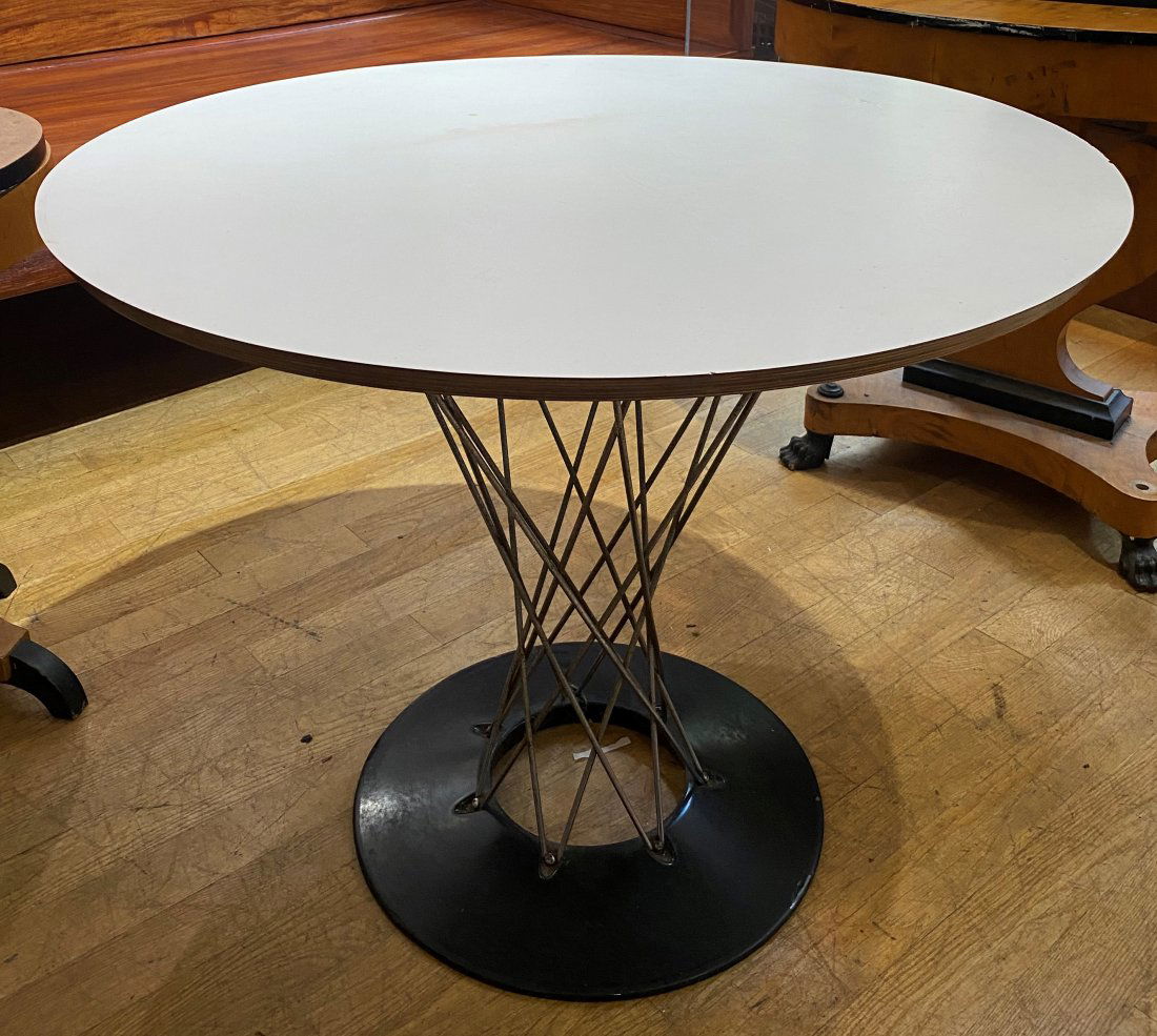 Cyclone table by Isamu Noguchi for Knoll: Cyclone table by Isamu Noguchi for Knoll35.25" diameter x 28.5"HIn 1947, Noguchi began a collaboration with the Herman Miller company, when he joined with George Nelson, Paul Laszlo and Charles Eames