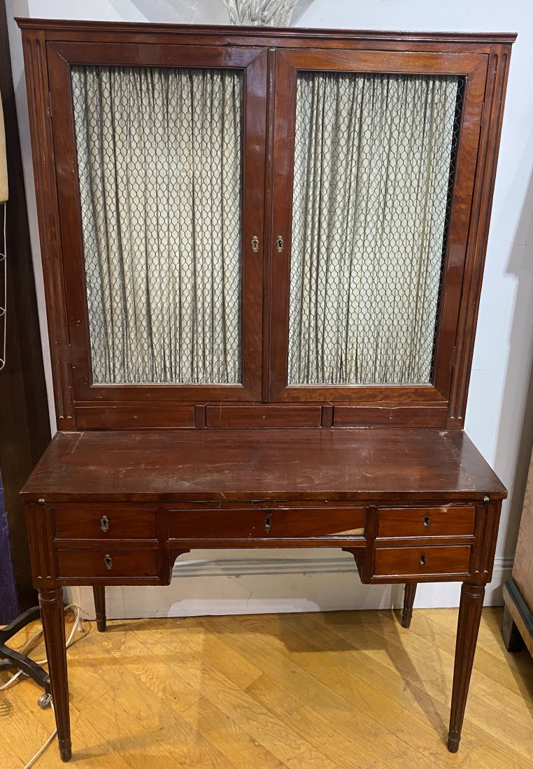 French 19th century secretary bookcase: French 19th century secretary bookcase 38.5"W x 18.75"D x 63.5"H (desk height: 28.75")