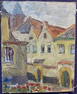 Painting of European town by Othon Friesz, c1930