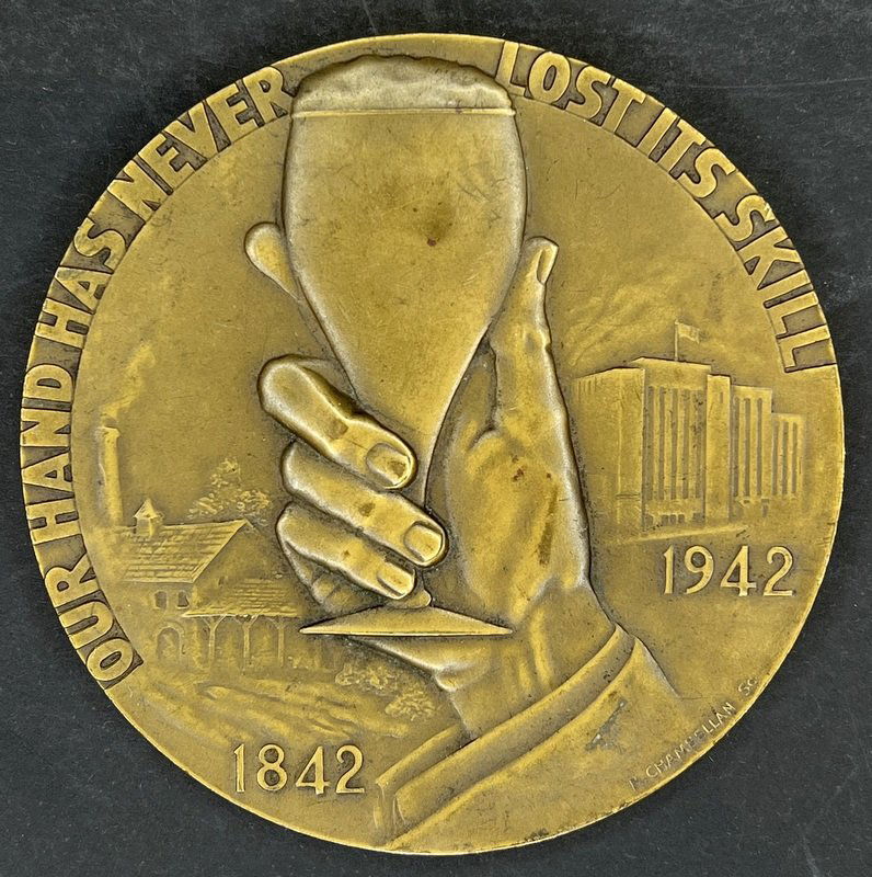 Schaefer bronze medallion 1912 (Beer Co.): Schaefer bronze medallion 1912 (Beer Co.)3" diameter This medal was modelled by Rene Paul Chambellan--an American sculptor known for his Art Deco architectural sculptures including some found in NYCs