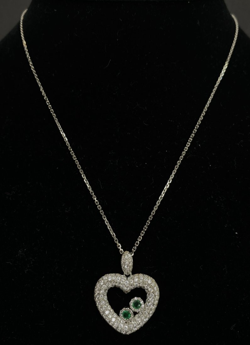 14k heart shaped diamond necklace on 14k chain, 5.25 dwts (1 of 5)