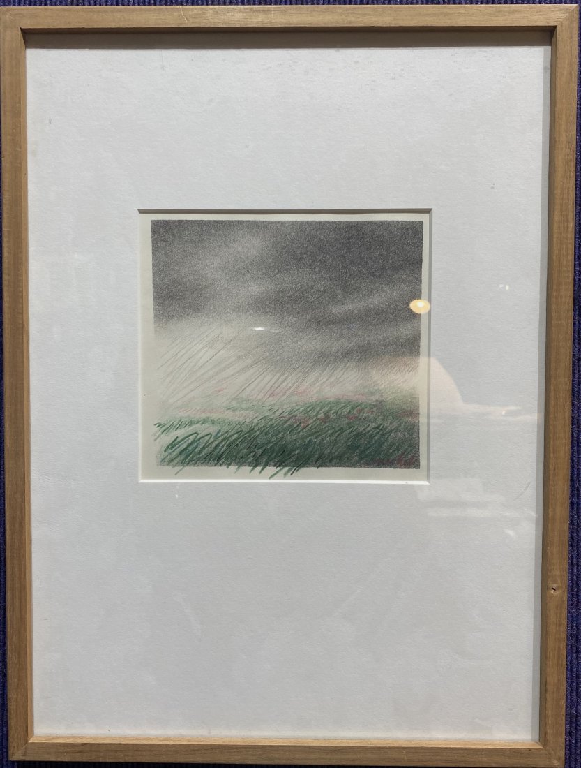 Hand-colored lithograph of field by Claire Van Vliet (1 of 3)
