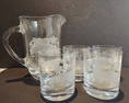 Cartier four glass and pitcher set, animals