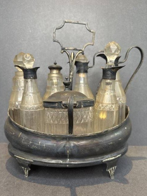 Georgian sterling silver and crystal cruet set Possibly Charles Cooke (1 of 6)