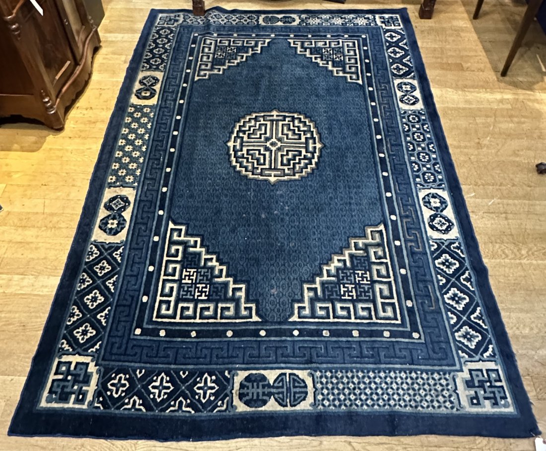 Chinese blue and white wool carpet (1 of 3)