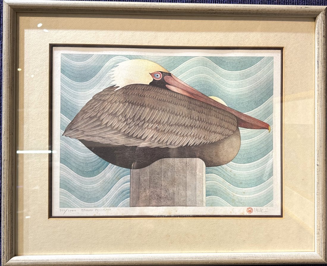 Brown pelican print by Ikki Matsumoto (1 of 5)