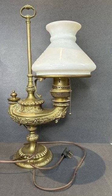 19th Century bronze Aladdin lamp, electrified (1 of 5)