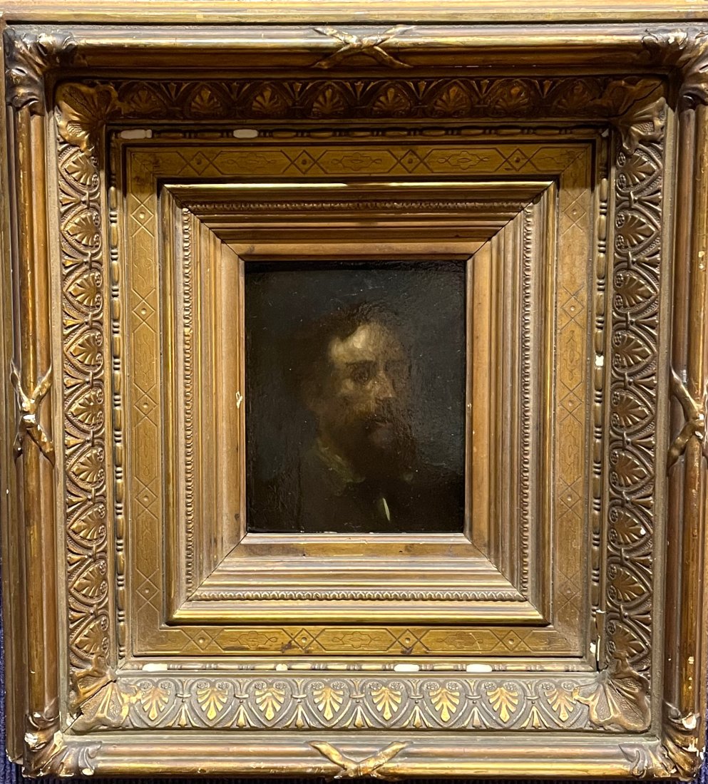 19thc portrait of man signed illegibly (1 of 6)