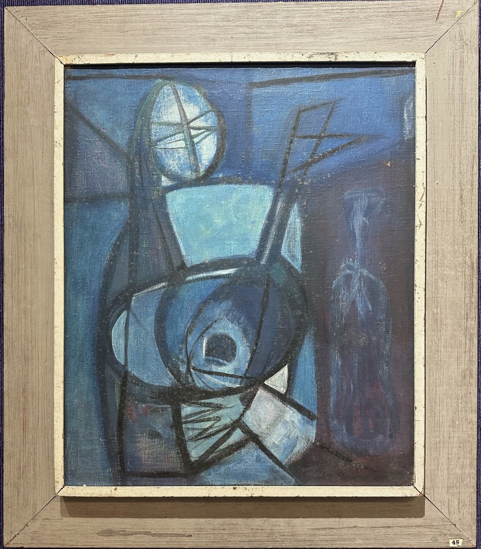 Ethel Edwards ptg, Girl with Lute, Jury label, c1945 (1 of 9)