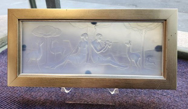 Framed Art Deco Sabino panel, c1930 (1 of 8)