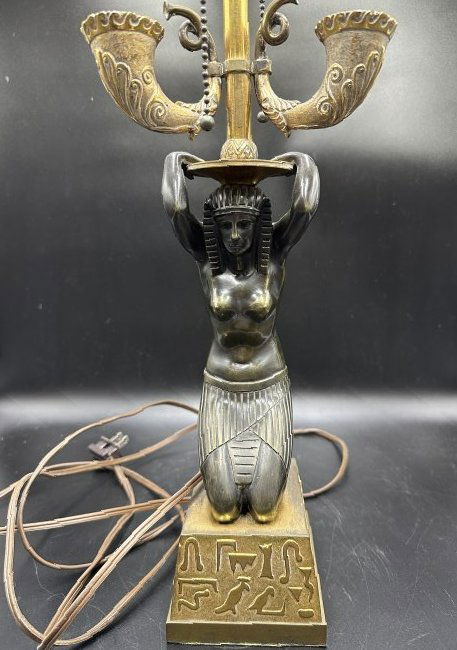 Bronze Egyptian style lamp, c1890 (1 of 8)