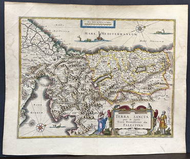 18th century map of Palestine: 18th century map of Palestine 18.75 inches x 23 inches