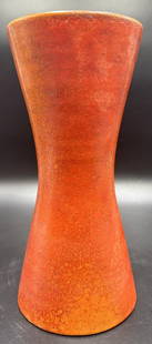 Baldelli  Citta di Castello, Italy  ceramic vase, 25/212: Baldelli Citta di Castello, Italy ceramic vase, 25/212 Approximate Dimensions: 9.75 inches H by 4.5 inches W