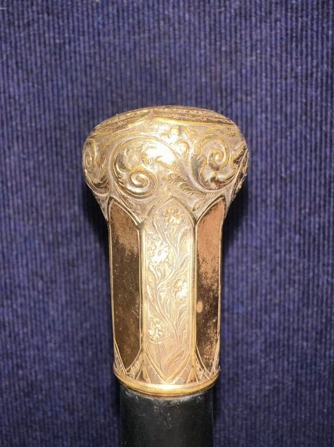 Victorian cane with gold plated knob (1 of 7)