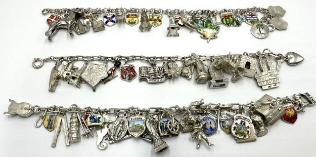 Three Sterling Silver charm bracelets (1 of 13)