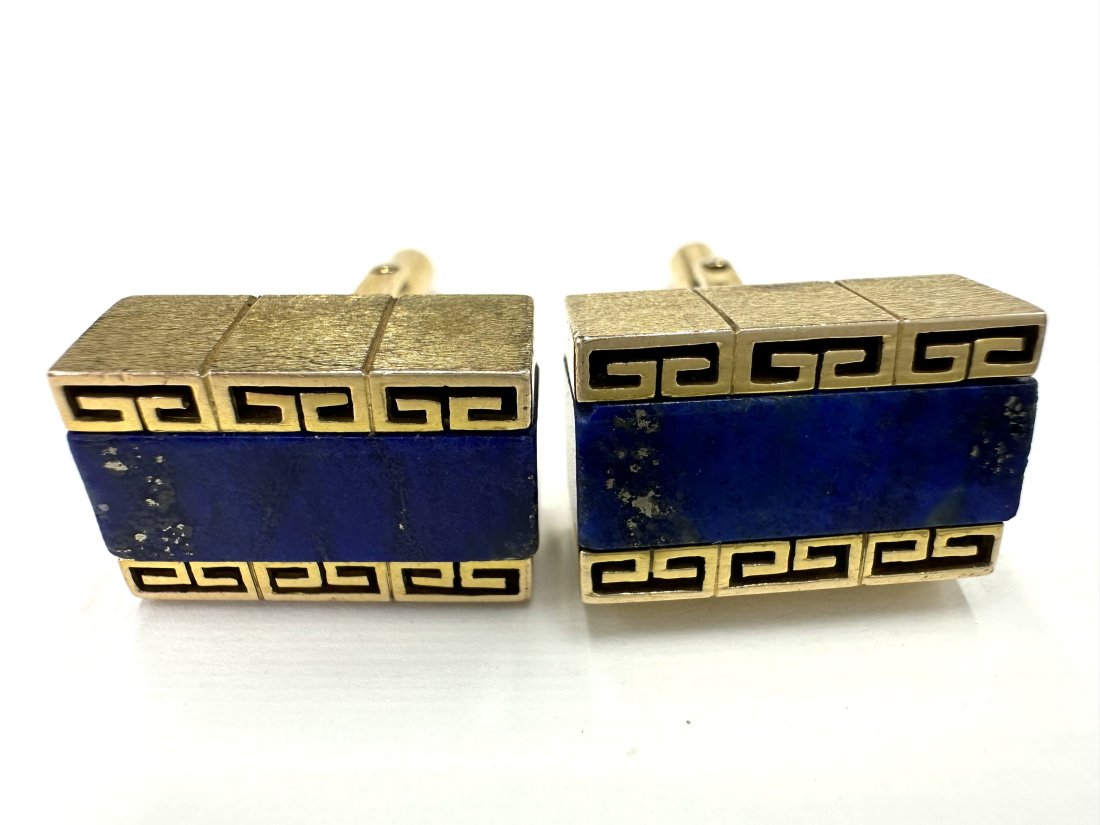 14k gold and lapis cufflinks (1 of 7)