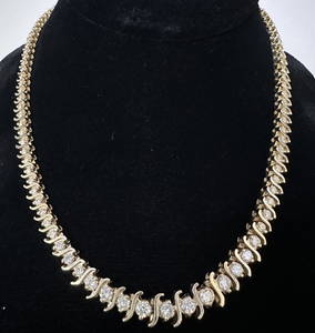 Diamond tennis necklace, c1980