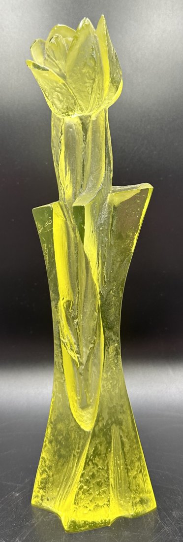 Jan Cerny, yellow crystal carving of flower, 37 (1 of 6)