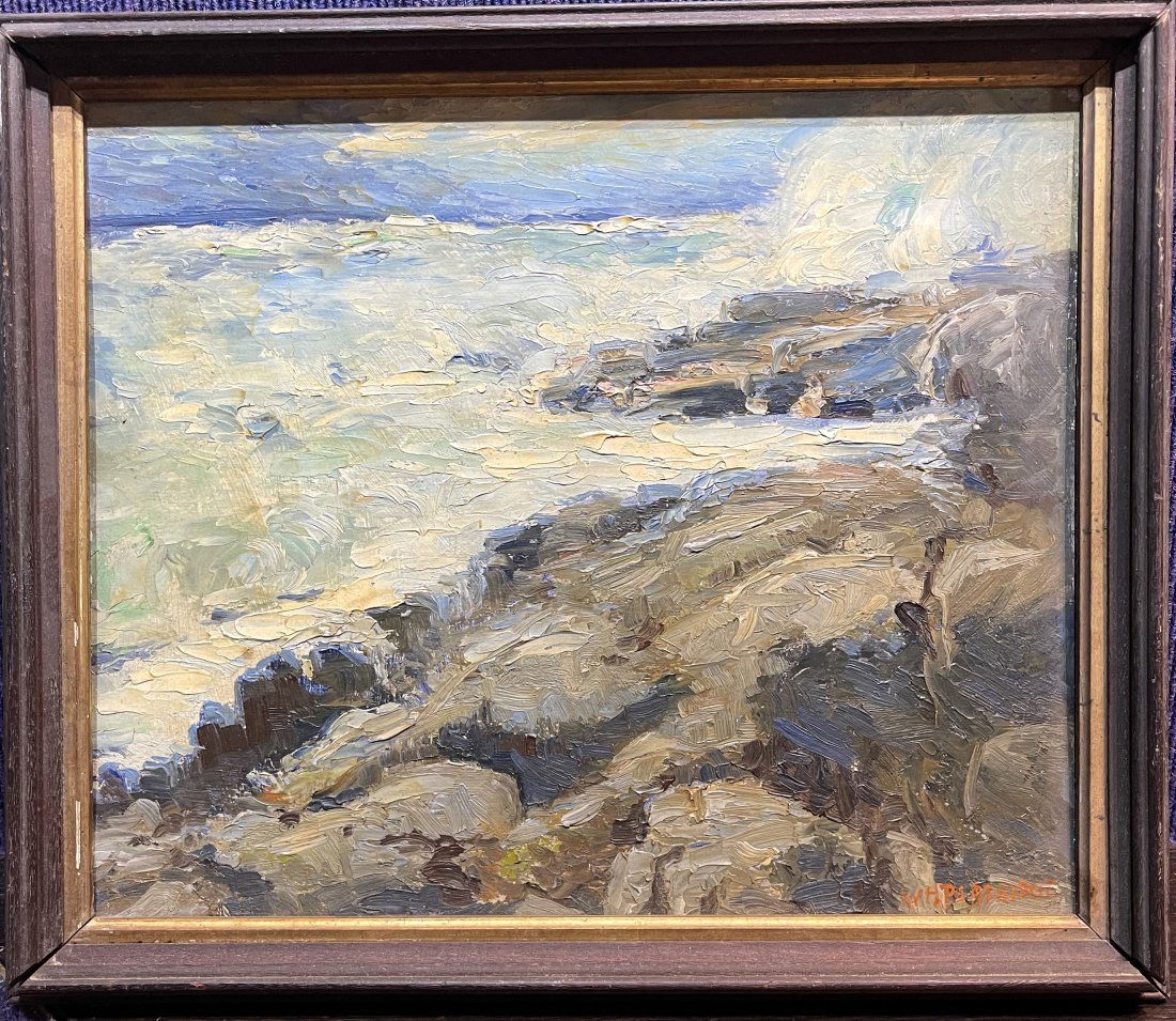 W.H. Partridge seascape painting (Maine), c1900 (1 of 8)