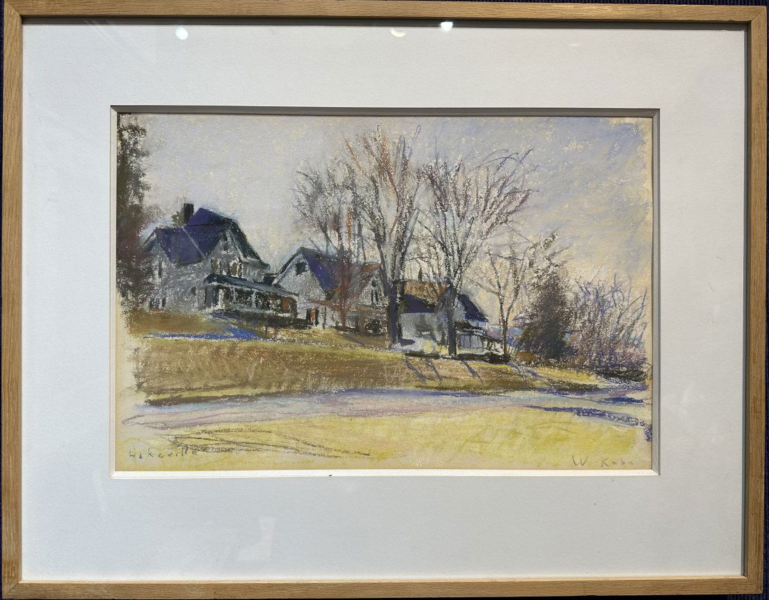 Wolf Kahn pastel, Lakeville, Connecticut, 1980: Wolf Kahn pastel, Lakeville, Connecticut, 1980 Sight to mat: 11.5 inches x 17 inches Frame: 11.5 inches x 17 inches. All the Wolf Kahn works in this auction were bought by Rabbi Jonathan Levine throug