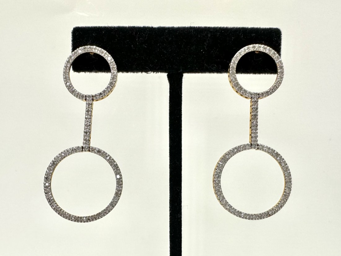 14k diamond circle earrings, 5.0 dwt (1 of 7)