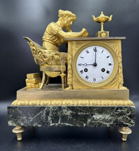 Gilt bronze neoclassical clock, c1840 (1 of 20)
