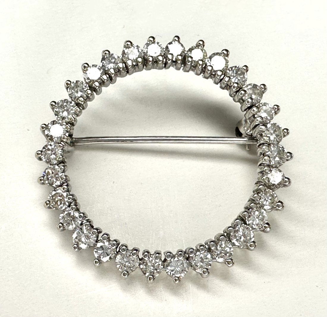 14k diamond circle brooch, 3.0 dwt (1 of 4)