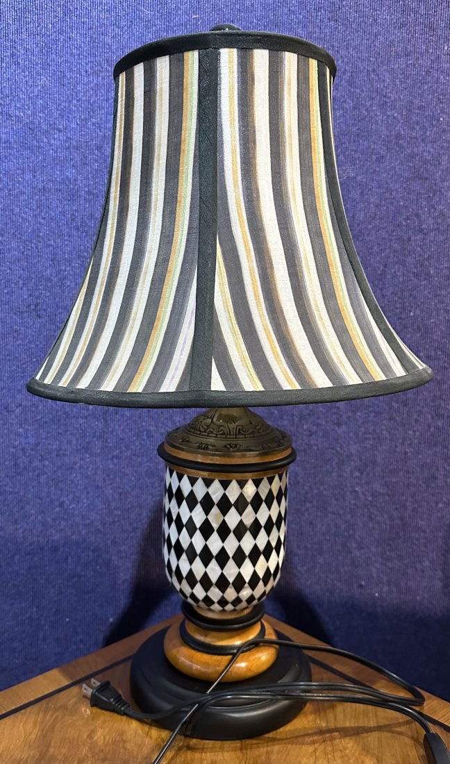 Mackenzie Childs lamp with mother of pearl (1 of 5)