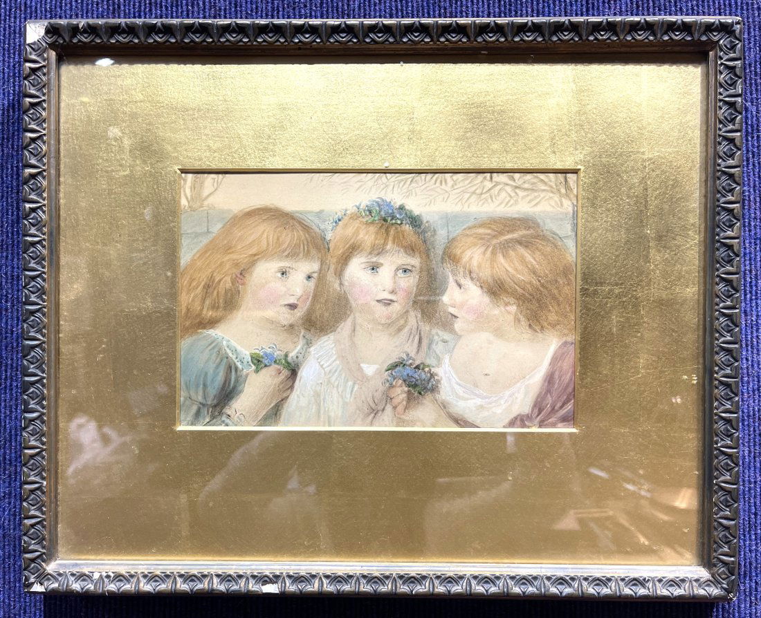 Print of three girls by Ed Taylor, c1850 (1 of 13)