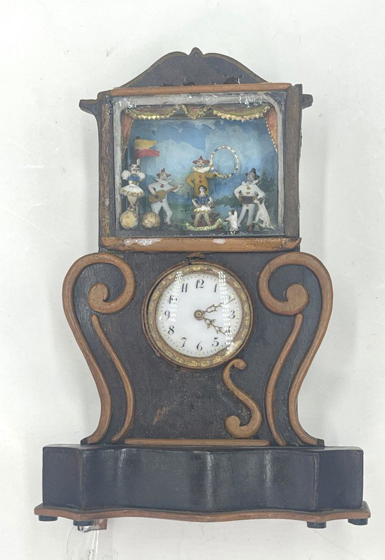 Miniature wood novelty clock, as-is (1 of 6)
