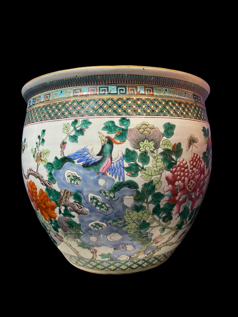Chinese planter with fish interior (1 of 11)