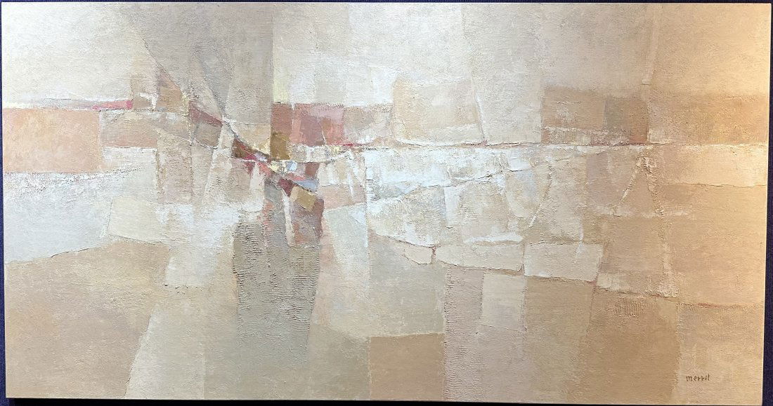 Large abstract painting signed Merril (1 of 9)