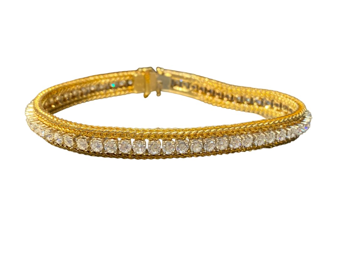 18k gold diamond tennis bracelet with repair 13.65 dwts (1 of 3)