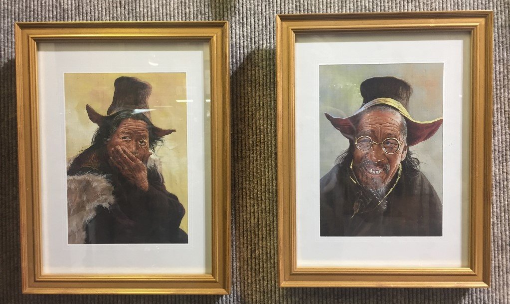 Two Chinese watercolors of faces-Li Zijian (1 of 6)