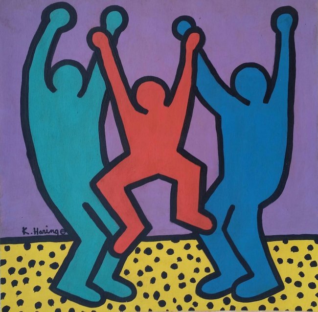 Keith Haring Mixed Media on Board, (Attrib 1958-1990) (1 of 1)