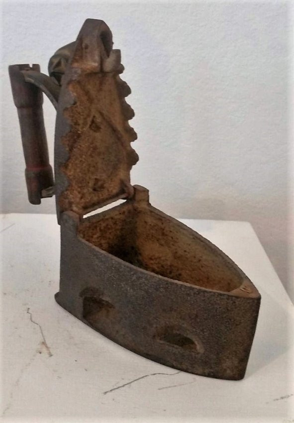 Antique Cast Iron Coal Charcoal Wood Handle Clothes (1 of 3)
