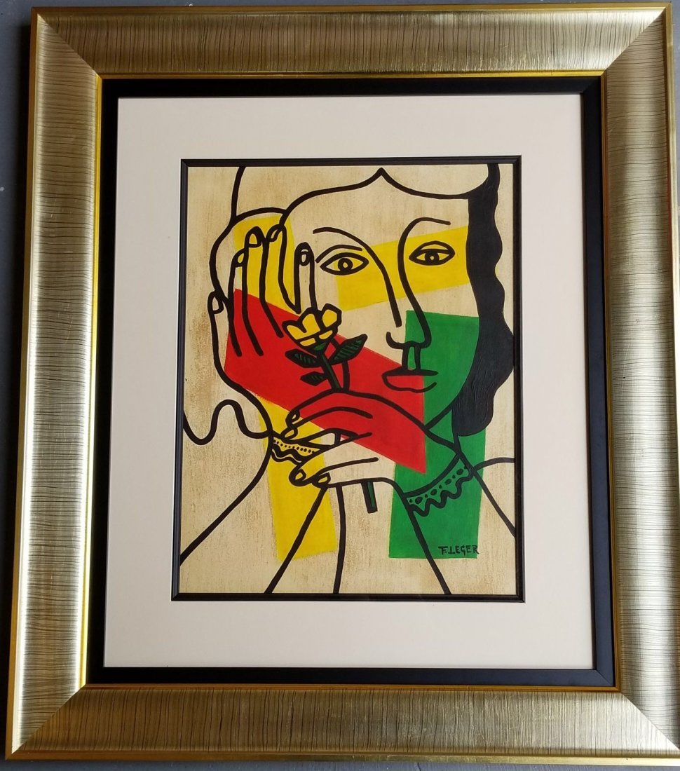 Fernand Leger Mixed Media on Paper, French 1881-1955 (1 of 3)