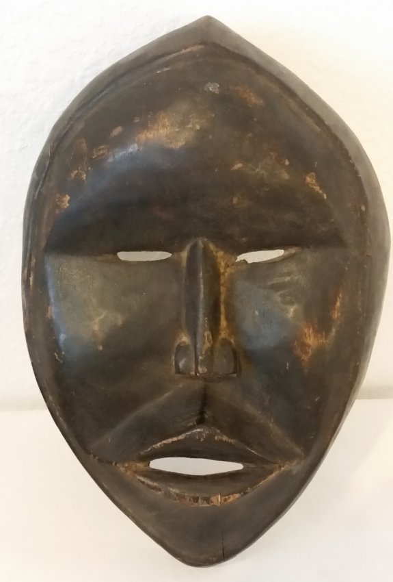 African Mask Wood Hand Carved Vintage Antique Sculpture (1 of 4)