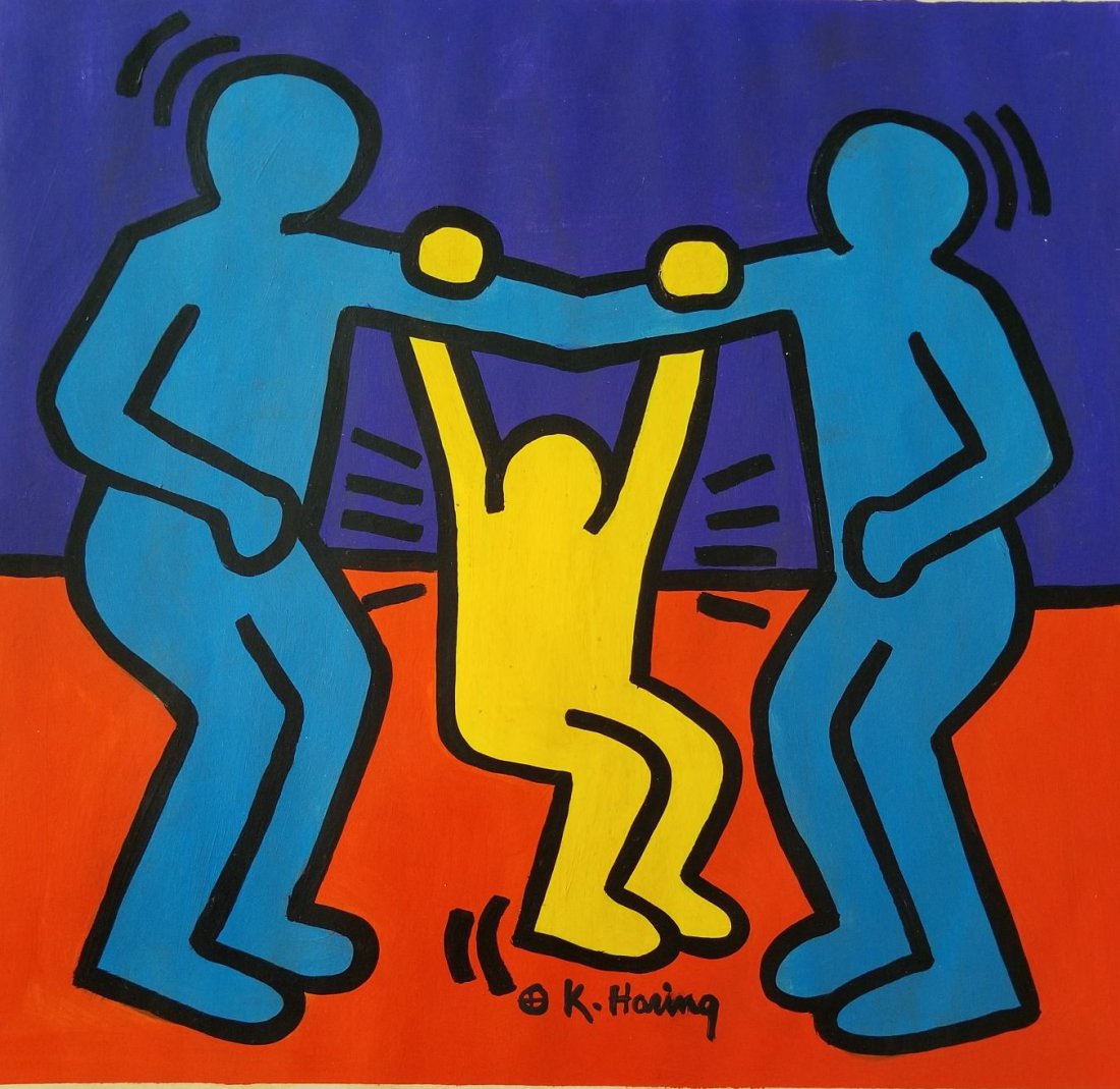 Keith Haring Mixed Media on Board (1958-1990) (1 of 1)