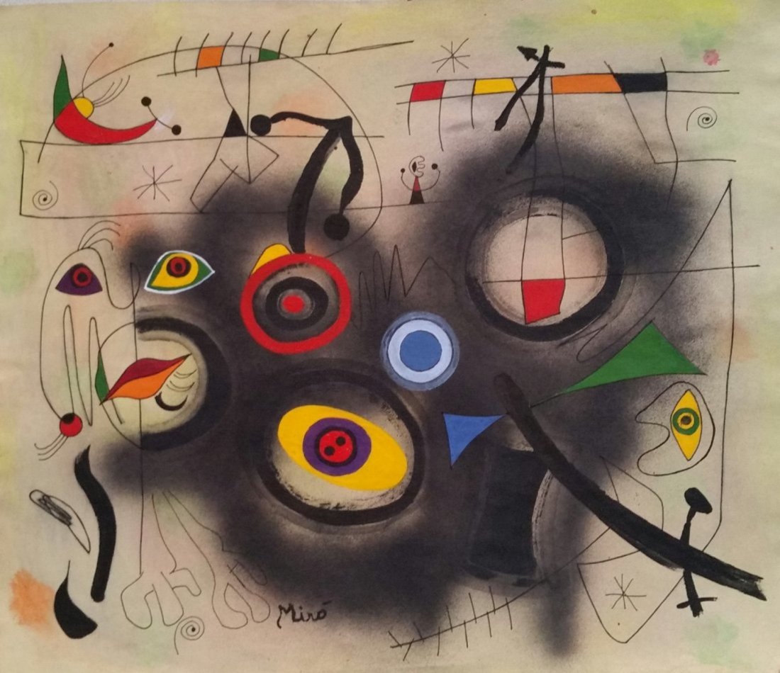 JOAN MIRO ABSTRACT FIGURATIVE ( SPANISH 1893-1983) (1 of 2)