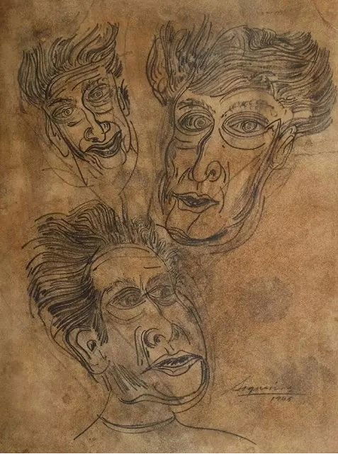 DAVID ALFARO SIQUEIROS DRAWING MEXICAN (1896-1974) (1 of 3)