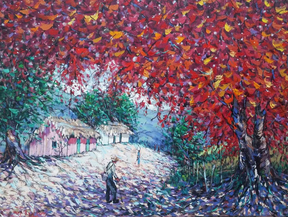 R.THEN IMPRESSIONISM LANDSCAPE ROYAL POINCIANA TREE (1 of 2)